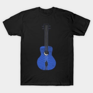 Blues Minimalist Guitar Design with Waves T-Shirt